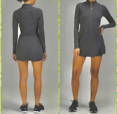 Lululemon Nulux Long Sleeve Tennis Dress Size 2 Charcoal Gray NWT skort - Image 1 of 4