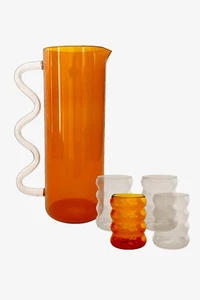 Jarra + Tazas Sophie Lou Jacobsen Wave Onduladas Tazas Pequeñas NUEVO PRECIO DE VENTA SUGERIDO POR EL FABRICANTE 380 £ -30% - Imagen 1 de 14