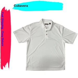 Cubavera Men's, Big&Tall Solid Textured Polo, Bright White, 3XLT - Picture 1 of 3