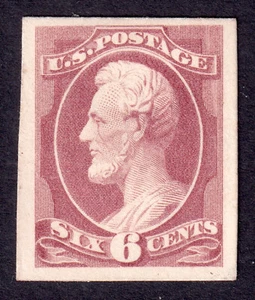 US Scott 208P4, 1882 Lincoln, 6c rose, PROOF - Picture 1 of 1