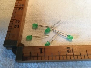 5 Vintage neue Weizenkorn grüne LED Glühbirnen blanker Draht - Bild 1 von 1