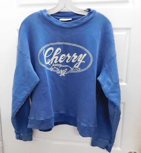 Cherry Los Angeles Blue 100% Cotton Sweatshirt Embroidered Horsepower size S - Picture 1 of 4
