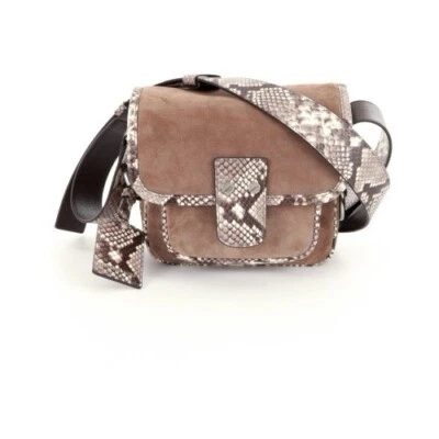 Nuevo con etiquetas Michael Kors Hewitt piel de serpiente y gamuza mediana Foto 1 de 4