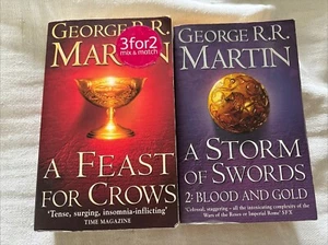 2x George R R Martin Books Novels - A Feast For Crows & A Storm Of Swords - Picture 1 of 4