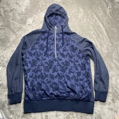 Sudadera con Capucha Robert Graham Camuflada Para Hombre Grande Cremallera Completa Pullover Media Cremallera Calce Clásico Azul Foto 1 de 4