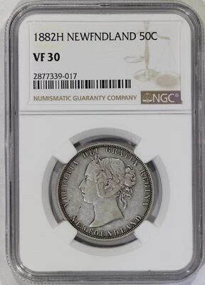 1882 H Newfoundland 50c NGC VF30 KM#6 - Image 1 of 4