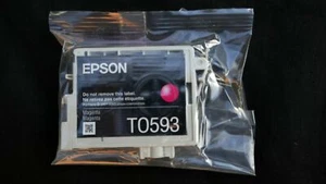 Genuine Epson T0593 Magenta ink cartridge Stylus Photo R2400 FREE DELIVERY - Picture 1 of 24