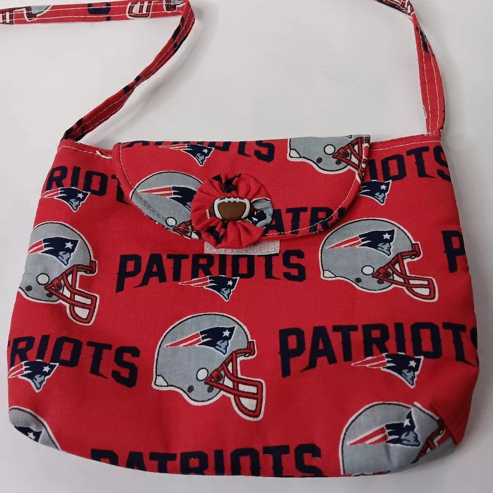 New England Patriots Cartera Casco de Fútbol Americano Hecho a Mano NFL Cruz Roja Bolso Pequeño Foto 1 de 4