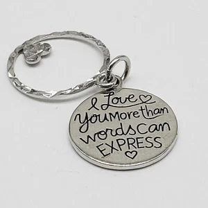 NEW Sterling Silver Pendant LOVE YOU MORE THAN WORDS CAN EXPRESS Charm Heart - Picture 1 of 9
