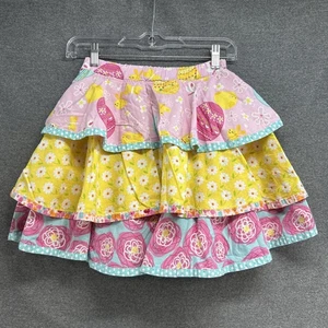 Jelly The Pug Tiered Skirt Girls 12 Colorful Spring Easter Print Elastic Waist - Picture 1 of 5
