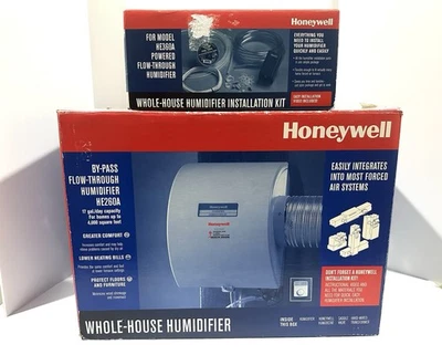 Honeywell By-Pass Flow-Through Whole House Humidifier HE260A & Instillation Kit - Image 1 of 4