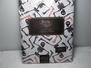 Spooky Night Halloween Skeletons Fabric Tablecloth 60" x 104" Oblong - Picture 1 of 3