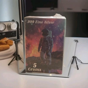 Astronaut  5 Grams .999 Fine Silver Bar Limited Edition by Pan Silver Co Sealed - Picture 1 of 2