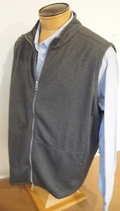 Peter Millar Crown Sweater Full Zip Fleece Vest NWT XXL $155 Iron Grey - Picture 1 of 10