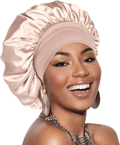 Silk Bonnet for Sleeping Women Men Double Layer Satin Bonnet for Sleeping Sleep  - Picture 1 of 12