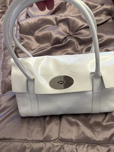 Mulberry Bayswater Leather Bag Patent White Genuine - Picture 1 of 10