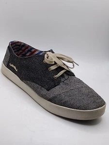 Toms Men's Size 9 Movember Foundation Moustache Sneakers Gray /Black Herringbone - Picture 1 of 15