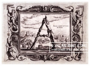 I Paulini (1570) Letter A * Italian * Actaeon changed into stag by Diana PRINT - Picture 1 of 7