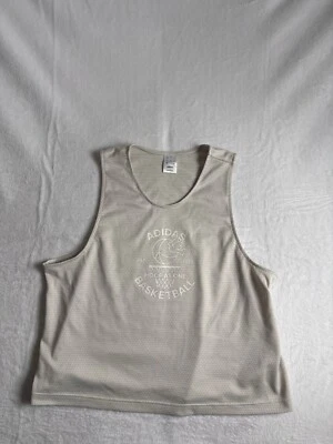 Adidas Hoop As One Basketball Mesh Jersey Tank Top Women's Large Beige * - Image 1 of 4