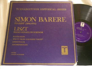 SIMON BARERE plays LISZT Piano Sonato in B Minor Gnomenreigen Vox/Turnabout LP  - Bild 1 von 2