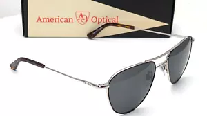 American Optical Sebring Pilot Silver Black Mens Sunglasses 55mm - Picture 1 of 8