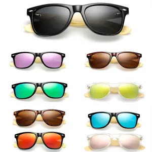 Colorful Outdoor Sunglasses Fashionable Wooden Sunglasses Bamboo Leg Sunglasses - Picture 1 of 29