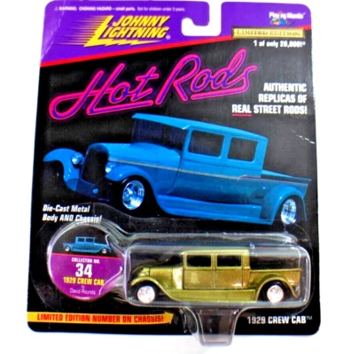 Johnny Lightning #34 Hot Rods 1929 doble cabina fundido a presión nuevo en paquete 1997 Foto 1 de 3