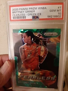 2020 Panini Prizm WNBA Brittney Griner Fearless Green Ice #7 PSA 10 pop 1 - Picture 1 of 5