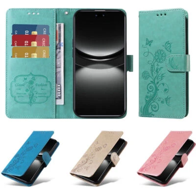 3D Butterfly Flower Card Wallet Phone Case for Huawei Nova 10 11 12 Y70 P Smart - Imagem 1 de 4