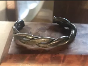 RARE Museum Quality Navajo Old Pawn Braided Ingot Silver Cuff Bracelet 1930 WOW! - Picture 1 of 10