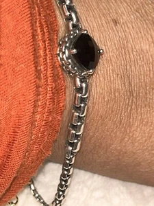 John Hardy /JAl Sterling Silver Black Spinel Adjustable Bracelet - Picture 1 of 10