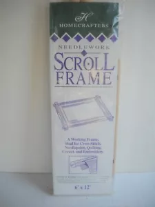 Woodcrafters Wood Scroll Frame -Cross Stitch-Needlepoint-Quilting-Crewel 6"x12" - Picture 1 of 2