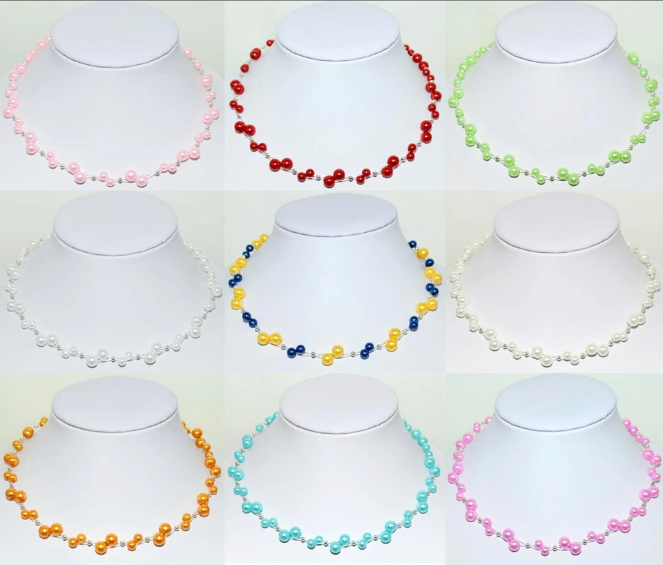 1 x  Kunst Perlen Armband, Fußkettchen, Halskette ca. 17 cm-70 cm Neu Mehrfarbig - Bild 1 von 1