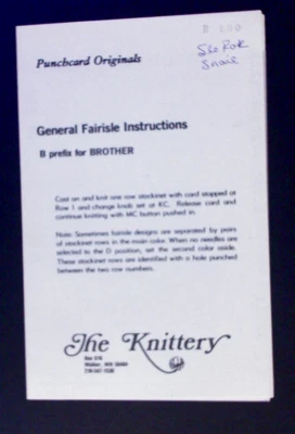 Brother Knitting Machine Punch card Slow Poke Snail Fairisle Pattern Card - Image 1 of 2