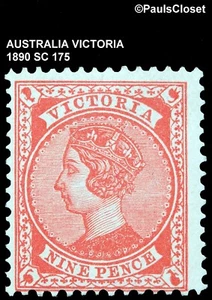 VICTORIA 1890 SC 175 QUEEN VICTORIA ROSE RED 9p MNG F/VF - Picture 1 of 2