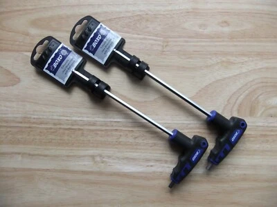BOXO 2 x 5mm T Handle Hex Wrenches Ball End - 195mm Long - Image 1 of 4