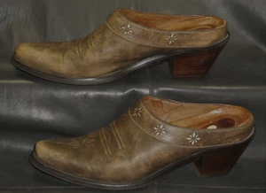 Ariat 13329 Desert Star Mujer Marrón Cuero Western Slide Mule Zapatos Talla 7.5B - Imagen 1 de 5
