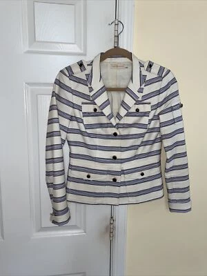 Tory Burch Crop Striped Blazer Sz 0 #5 - Image 1 of 4