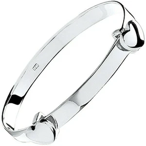 Plata Corazón Bebé Pulsera de Niña Bautizo Regalo 925 Sello Británico Hecho Caja - Imagen 1 de 3