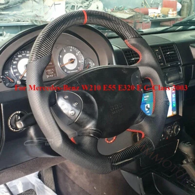Volante deportivo de fibra de carbono para Mercedes-Benz AMG E G-Class W210 E55 E320 Foto 1 de 4