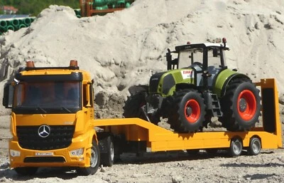 2-STÜCK RC TIEFLADER LKW Mercedes + XL TRAKTOR Claas "Ferngesteuert"    405107-5 - Bild 1 von 4
