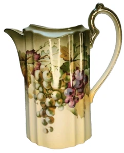 A & C Bavaria Pitcher Tea Pot Vase - Porcelain Grape Pattern - Picture 1 of 8