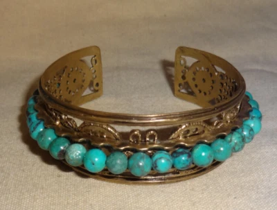 Brazalete Muse By Gypsy bronce y turquesa enrollable HSN 7,5" Foto 1 de 4