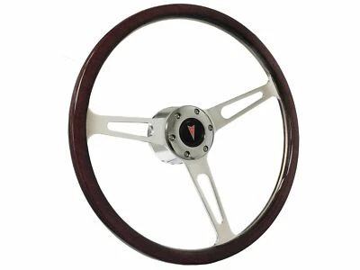 1955-68 Pontiac 6-Bolt 15" Deluxe Classic Espresso Wood Steering Wheel Kit Arrow - Image 1 of 4