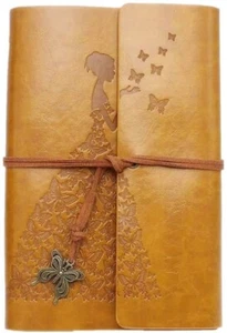 Butterfly Leather Refillable Journal Notebook Blank Pages Premium Retro Spiral - Picture 1 of 4