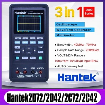 3 in 1 Hantek 2D72/2D42/2C72/2C42 2CH Oscilloscope Multimeter Waveform Generator - Image 1 of 4