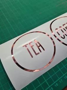Rose Gold Chrome Tea, Coffee, Sugar Kitchen Jar Canister Labels Vinyl Stickers - Picture 1 of 4