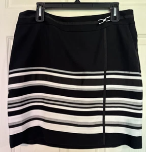 White House Black Market WHBM Skirt Black & White Mini Pencil Stretch Size 12 - Picture 1 of 8