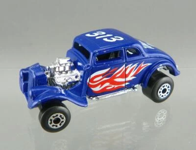 Vintage 1982 Matchbox 1/64 Azul 33 Willy's Street Rod "White Heat" 313 Macau Muito Bom Estado Usado - Imagem 1 de 4