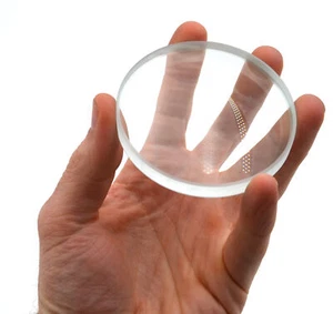 Optical Glass Lens, Double Concave, 75mm Diameter, 20cm Focal Length - Picture 1 of 2